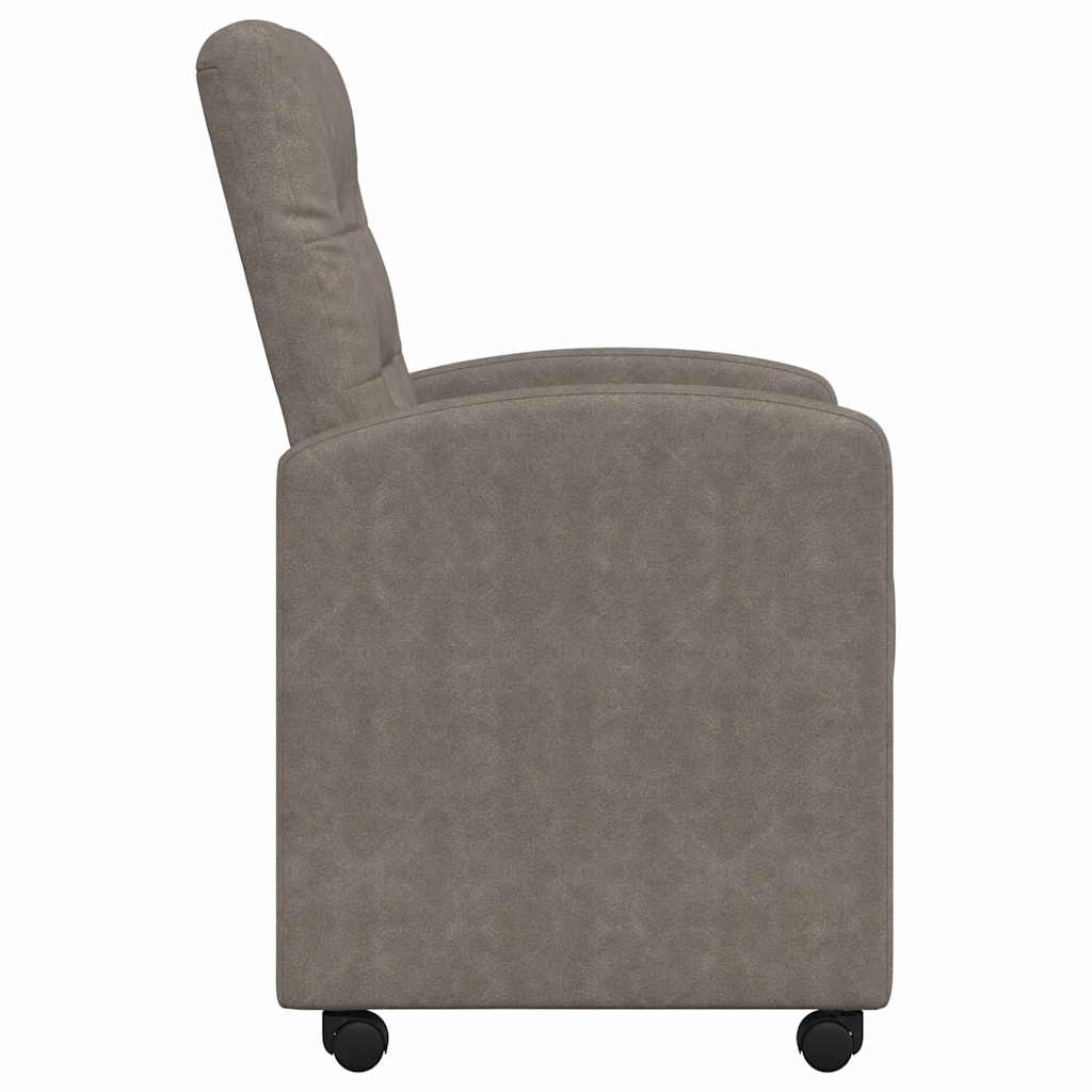 Sedie da Pranzo con Ruote 2 pcs Grigio 58 x 67 x 97 cm