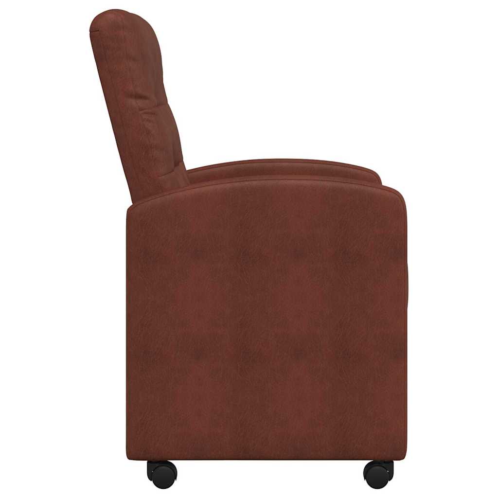 Sedie da Pranzo con Ruote 2 pcs Marrone lucido 58 x 67 x 97 cm