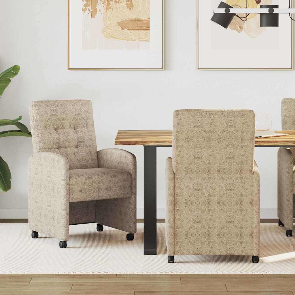 Sedie da Pranzo con Ruote 2 pcs Grigio chiaro 58 x 67 x 97 cm