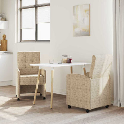 Sedie da Pranzo con Ruote 2 pcs Grigio chiaro 58 x 67 x 97 cm