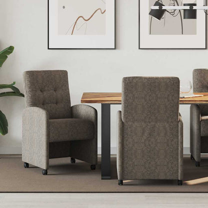 Sedie da Pranzo con Ruote 2 pcs Grigio scuro 58 x 67 x 97 cm