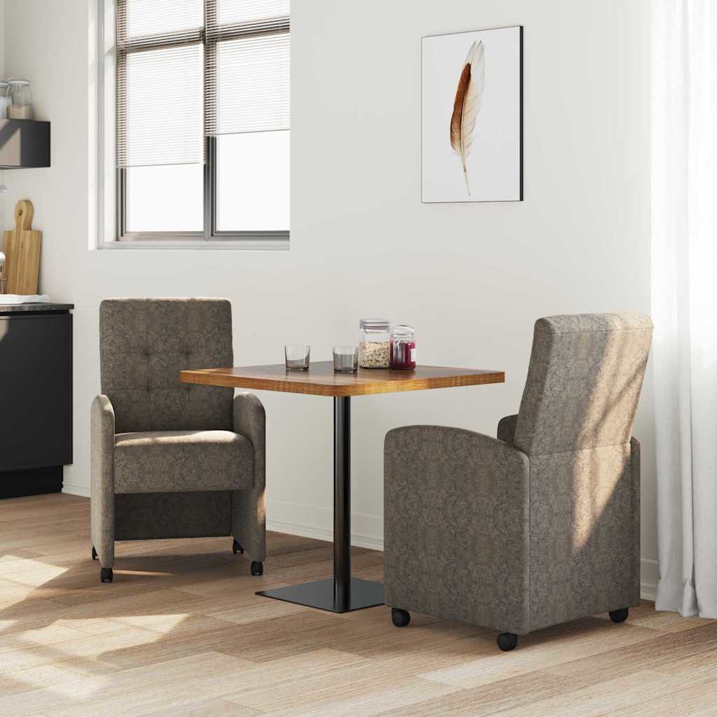 Sedie da Pranzo con Ruote 2 pcs Grigio scuro 58 x 67 x 97 cm