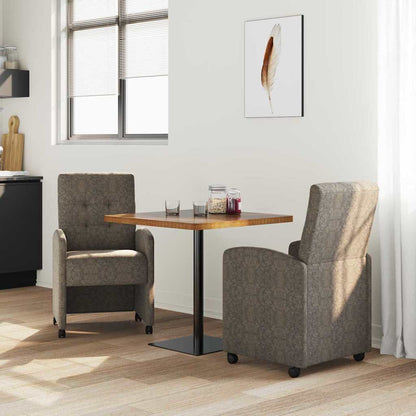 Sedie da Pranzo con Ruote 2 pcs Grigio scuro 58 x 67 x 97 cm