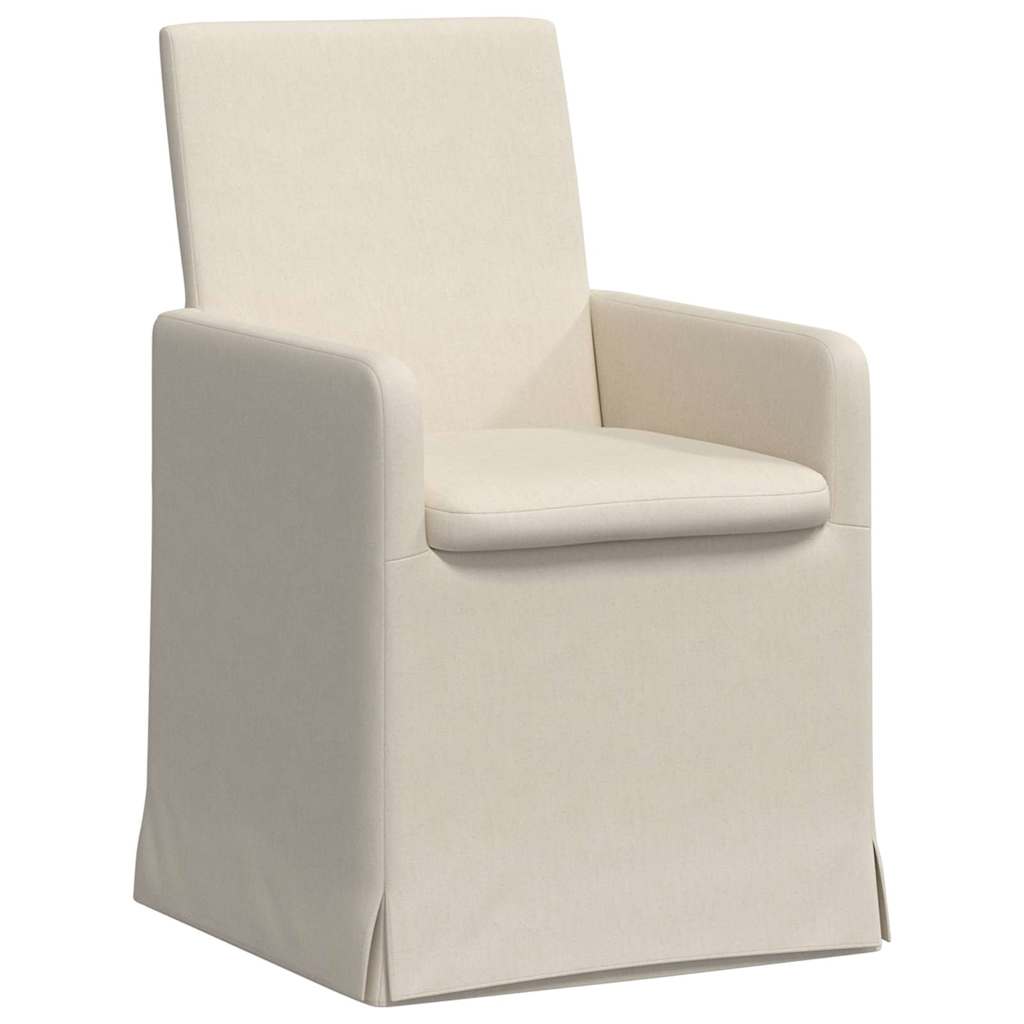 Sedie da pranzo con ruote 2 pcs Beige 57 x 67 x 95 cm Tela