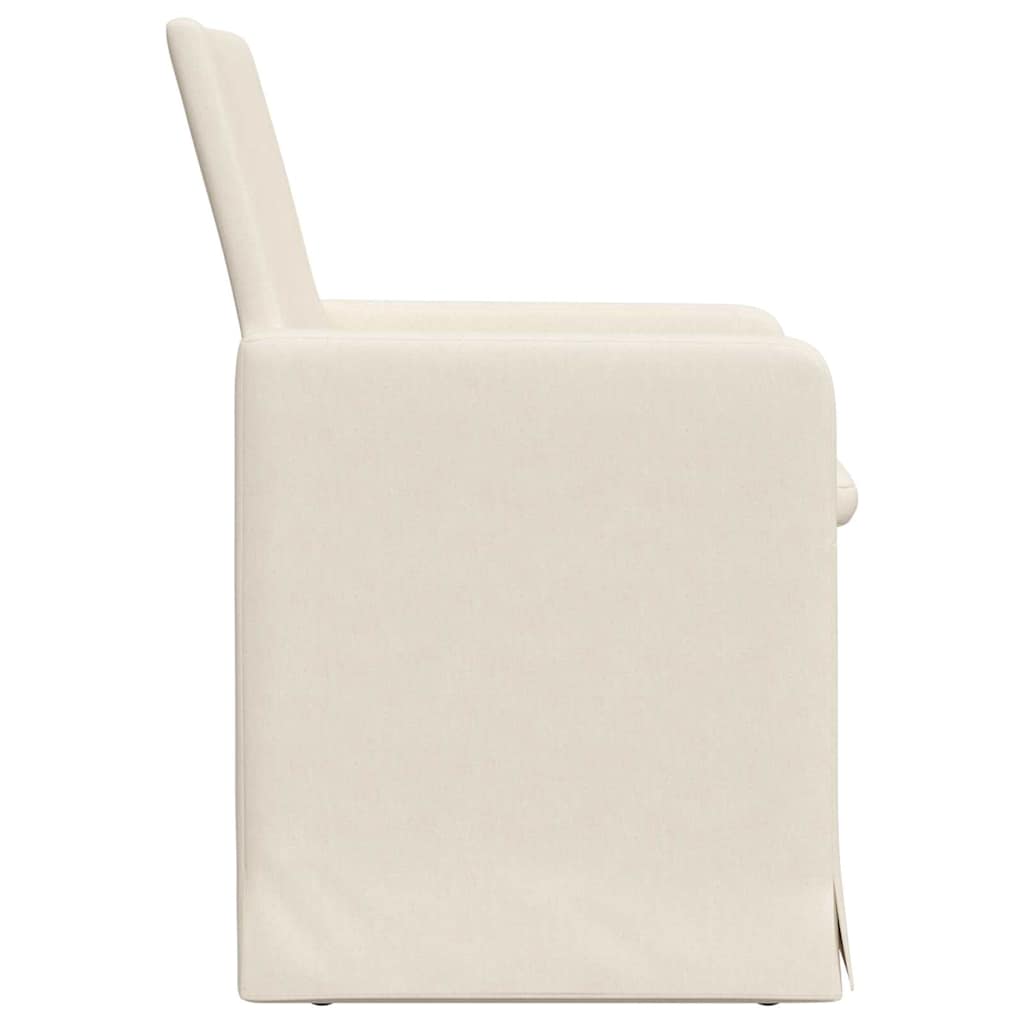 Sedie da pranzo con ruote 2 pcs Beige 57 x 67 x 95 cm Tela