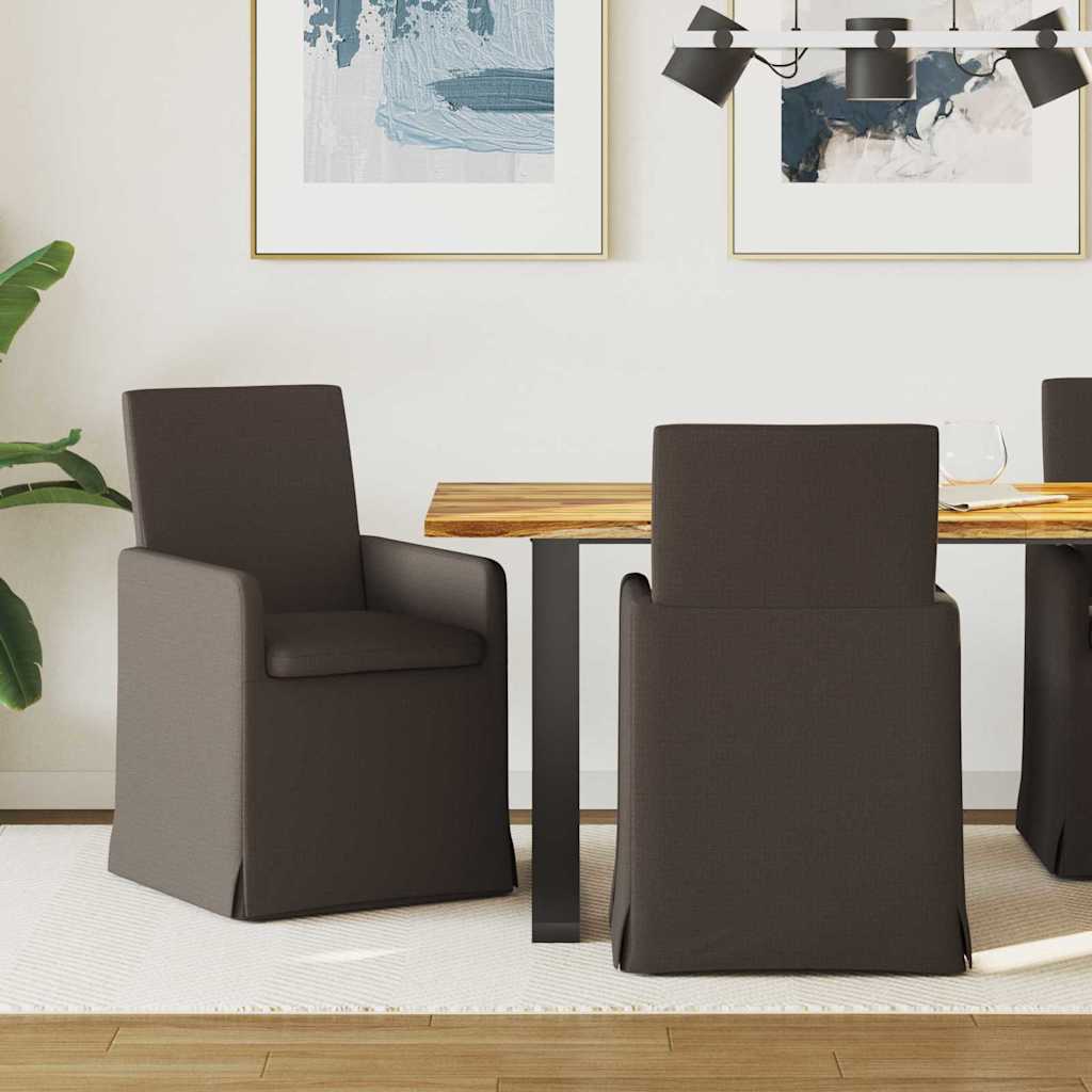 Sedie da pranzo 2 pcs Grigio scuro 57 x 67 x 95 cm Tela