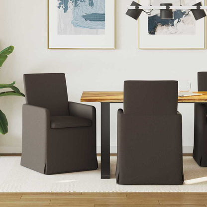 Sedie da pranzo 2 pcs Grigio scuro 57 x 67 x 95 cm Tela