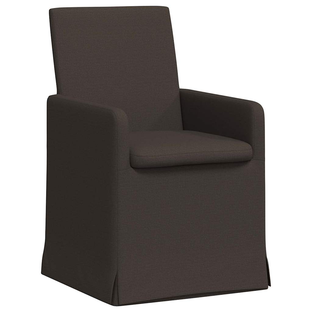 Sedie da pranzo 2 pcs Grigio scuro 57 x 67 x 95 cm Tela