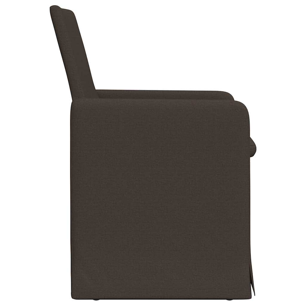 Sedie da pranzo 2 pcs Grigio scuro 57 x 67 x 95 cm Tela
