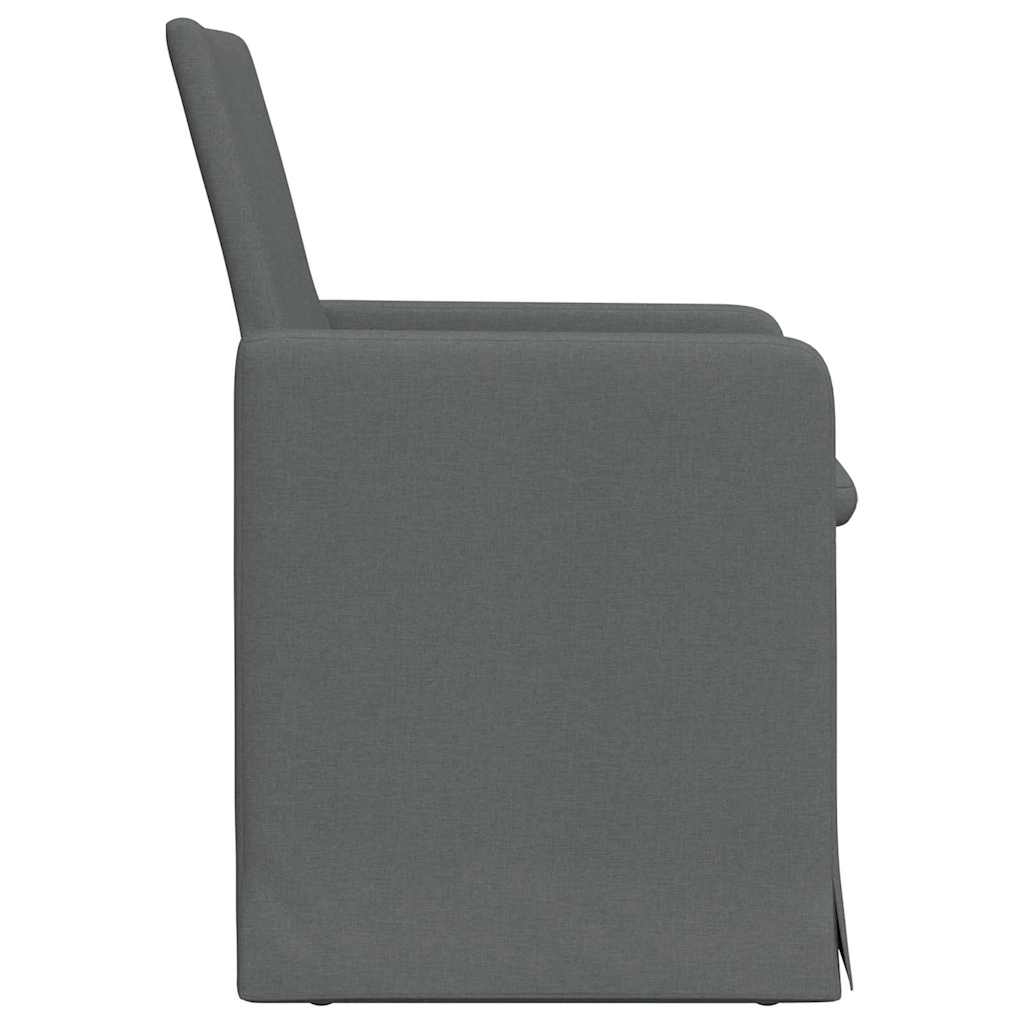 Sedie da pranzo 2 pcs Grigio scuro 57 x 67 x 95 cm Tessuto