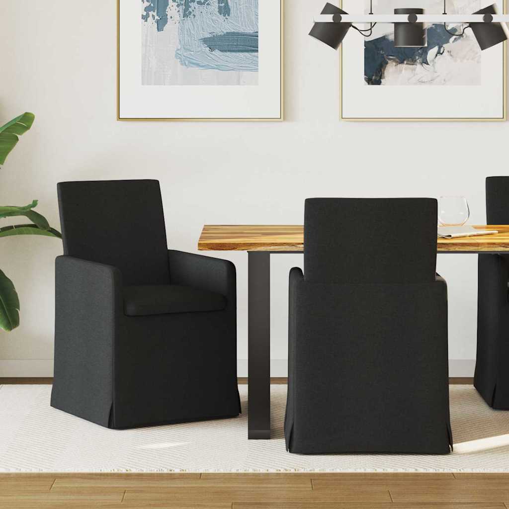 Sedie da pranzo 2 pcs Nero 57 x 67 x 95 cm Tessuto
