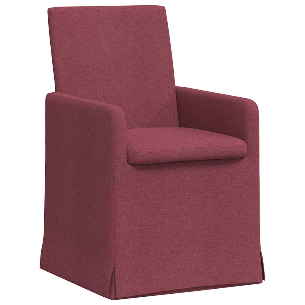Sedie da pranzo 2 pcs Rosso vino 57 x 67 x 95 cm Tessuto