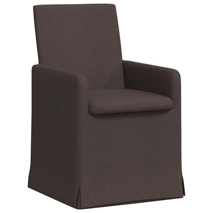 Sedie da pranzo 2 pcs Marrone scuro 57 x 67 x 95 cm Tessuto