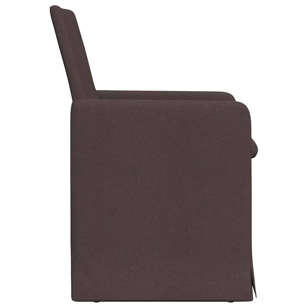 Sedie da pranzo 2 pcs Marrone scuro 57 x 67 x 95 cm Tessuto