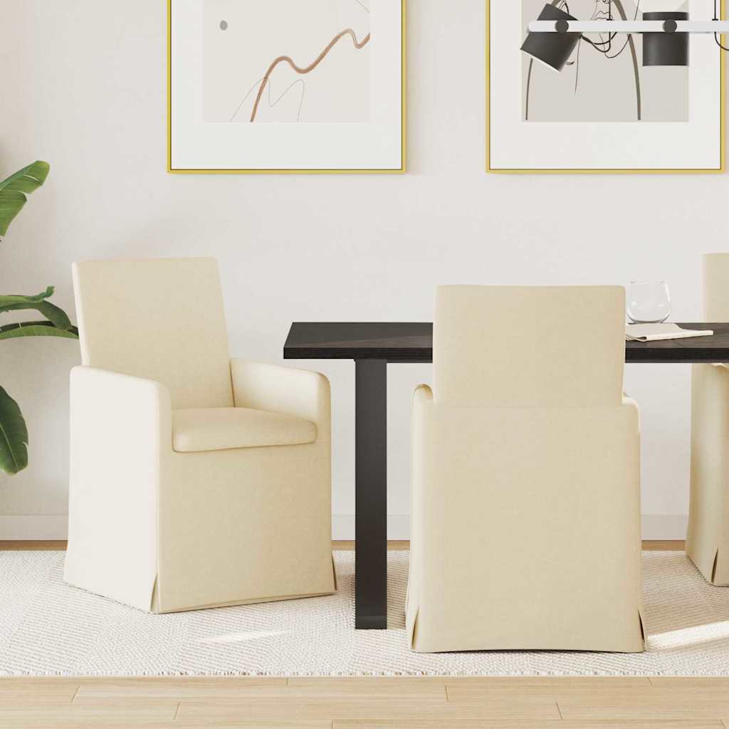 Sedie da pranzo 2 pcs Crema 57 x 67 x 95 cm Tessuto
