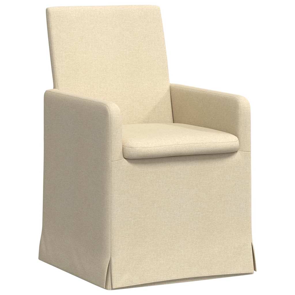 Sedie da pranzo 2 pcs Crema 57 x 67 x 95 cm Tessuto
