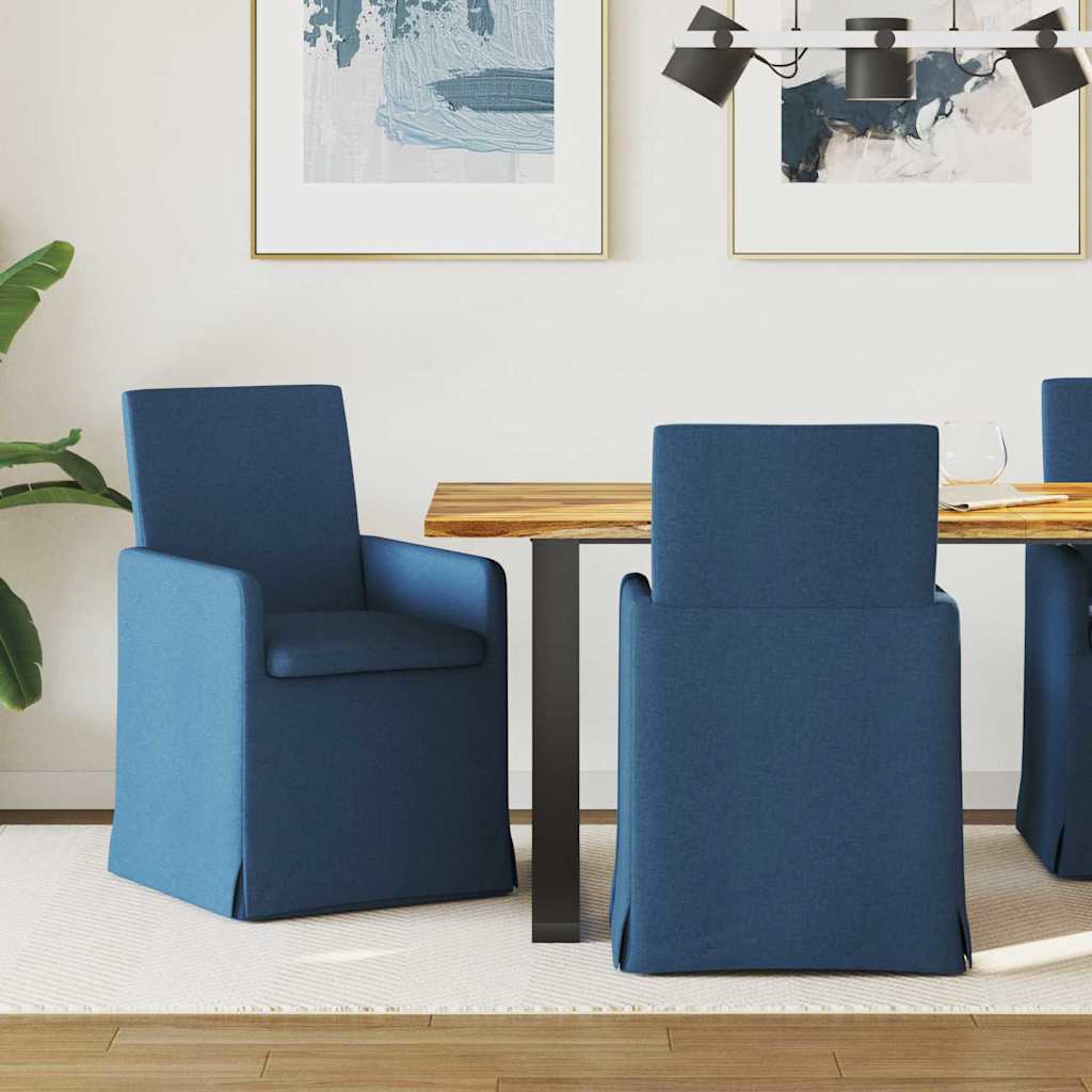 Sedie da pranzo 2 pcs Blu 57 x 67 x 95 cm Tessuto