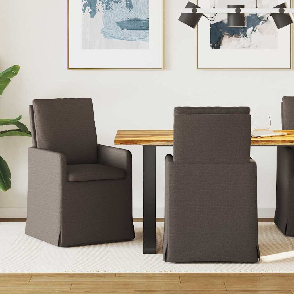 Sedie da pranzo 2 pcs Grigio scuro 57 x 67 x 98 cm Tela