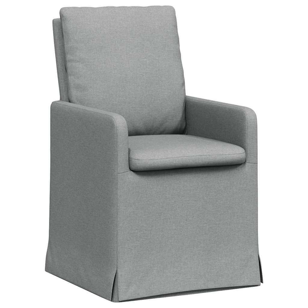 Sedie da pranzo 2 pcs Grigio chiaro 57 x 67 x 98 cm Tessuto