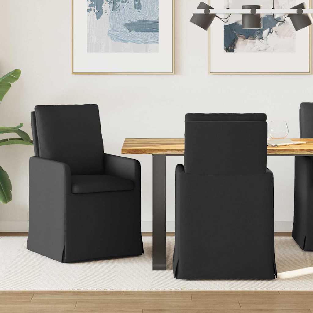 Sedie da pranzo 2 pcs Nero 57 x 67 x 98 cm Tessuto