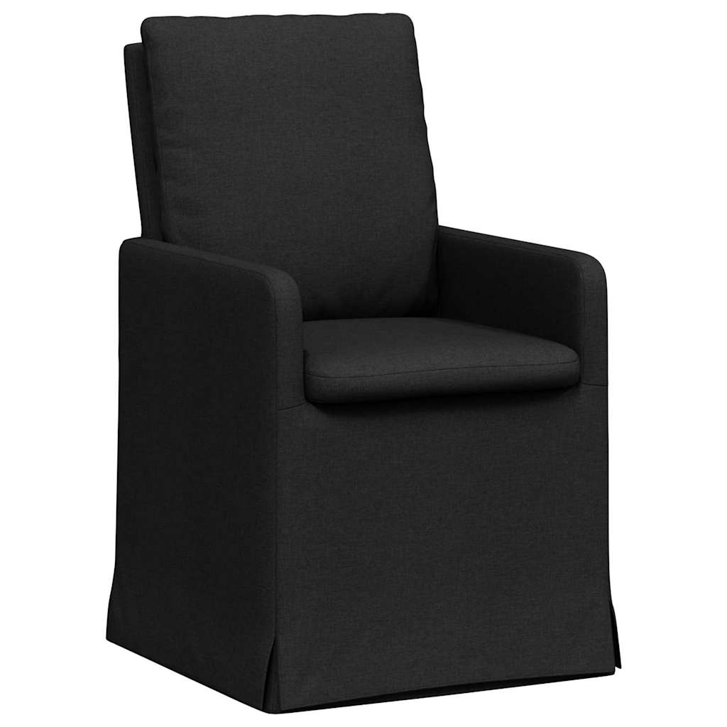 Sedie da pranzo 2 pcs Nero 57 x 67 x 98 cm Tessuto