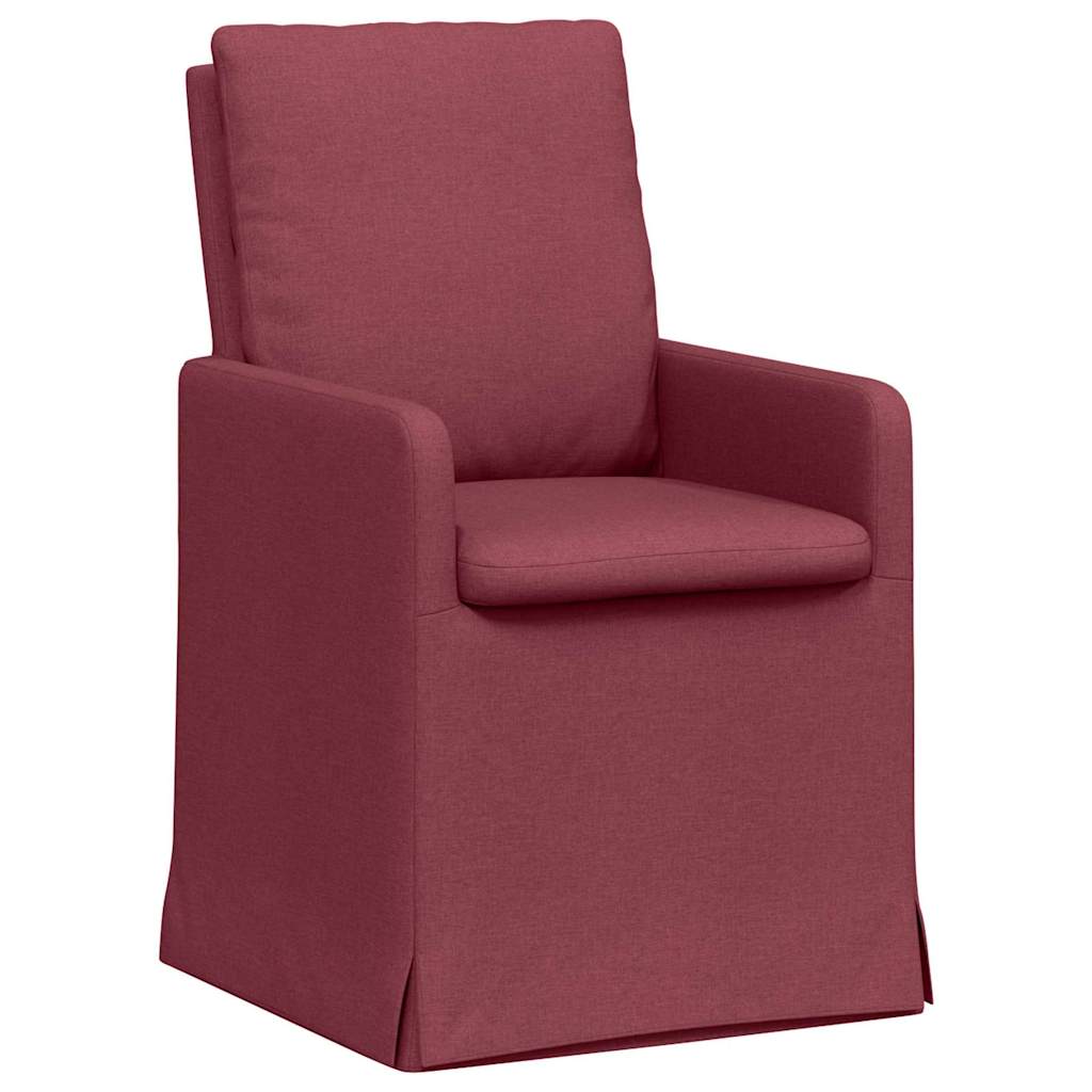 Sedie da pranzo 2 pcs Rosso vino 57 x 67 x 98 cm Tessuto