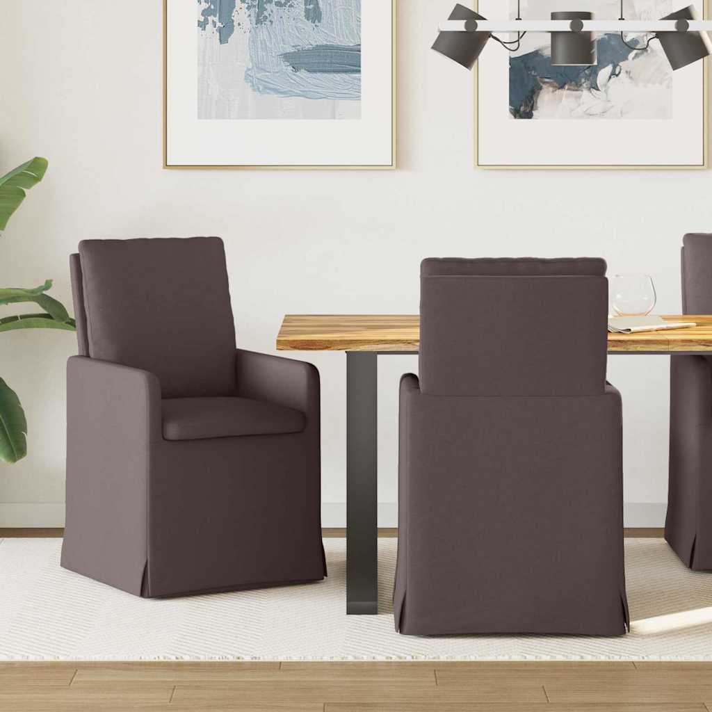 Sedie da pranzo 2 pcs Marrone scuro 57 x 67 x 98 cm Tessuto