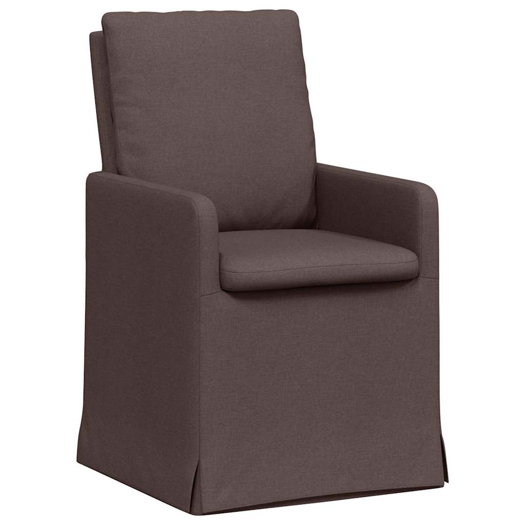 Sedie da pranzo 2 pcs Marrone scuro 57 x 67 x 98 cm Tessuto