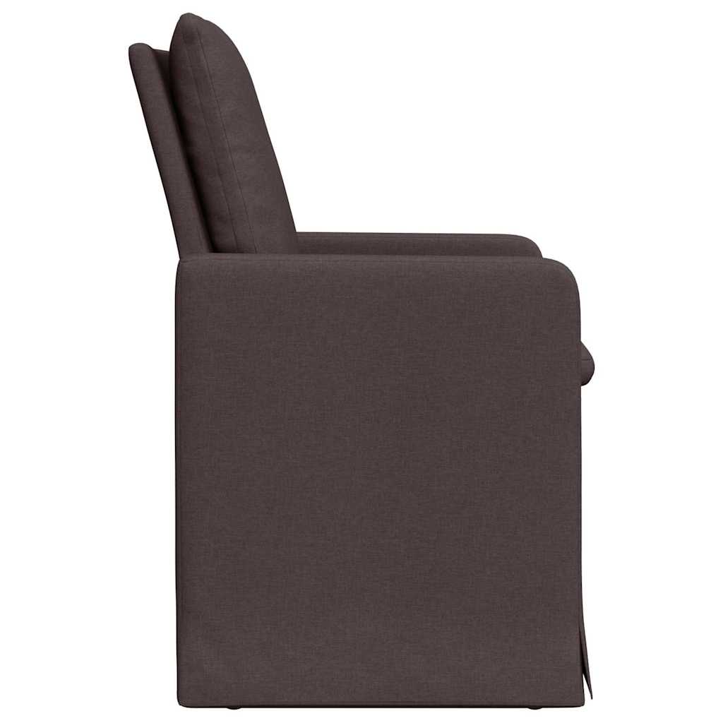 Sedie da pranzo 2 pcs Marrone scuro 57 x 67 x 98 cm Tessuto
