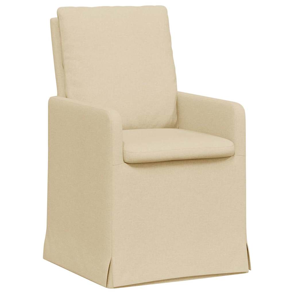Sedie da pranzo 2 pcs Crema 57 x 67 x 98 cm Tessuto