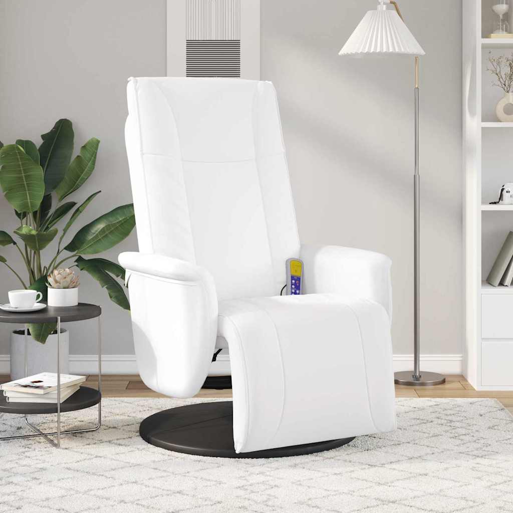 Poltrona reclinabile con massaggio Bianco 71 x 90 x 105 cm