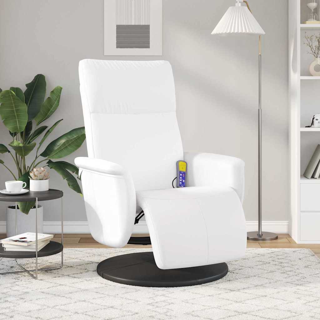 Poltrona Massaggiante Bianco 71 x 90 x 105 cm Pelle Sintetica