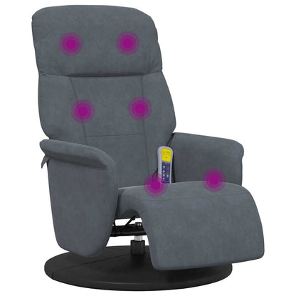 Poltrona Massaggiante Grigio scuro 91 x 71 x 105 cm Velluto