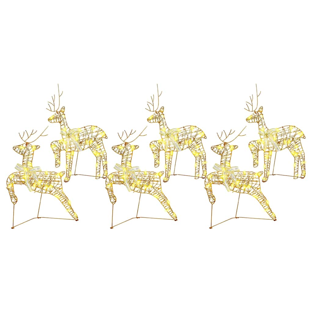 Renne LED con 180 LED 6 pcs Oro PET