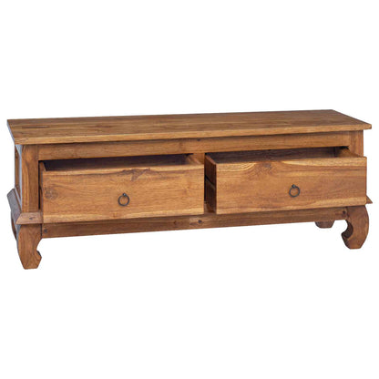 Supporto TV Naturale 110 x 35 x 40 cm Legno di teak solido