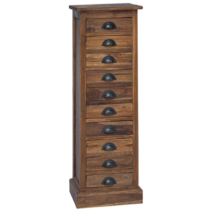 Cassettiera Naturale 35 x 30 x 110 cm Legno di teak solido