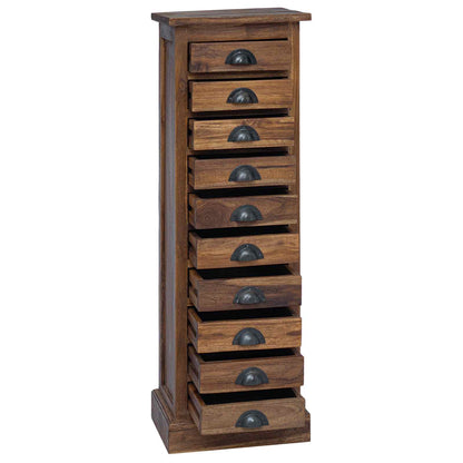 Cassettiera Naturale 35 x 30 x 110 cm Legno di teak solido
