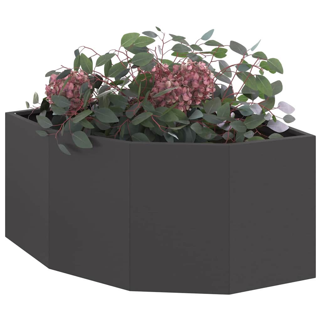 Vaso d'angolo Nero 60 x 60 x 35 cm Acciaio