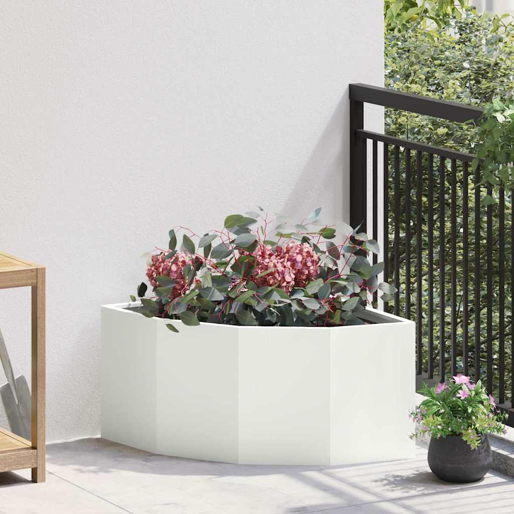Vaso d'angolo Bianco 60 x 60 x 35 cm Acciaio