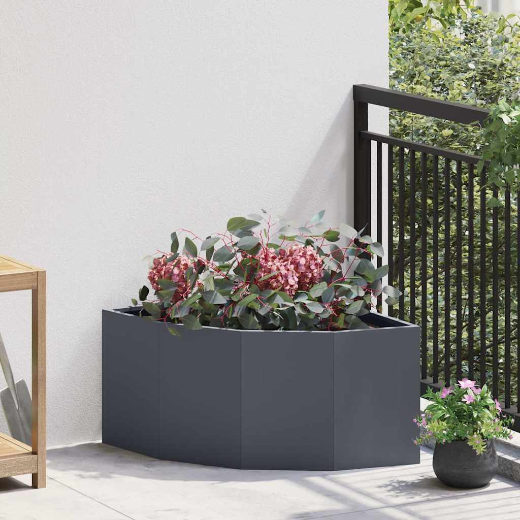 Vaso d'angolo Antracite 60 x 60 x 35 cm Acciaio