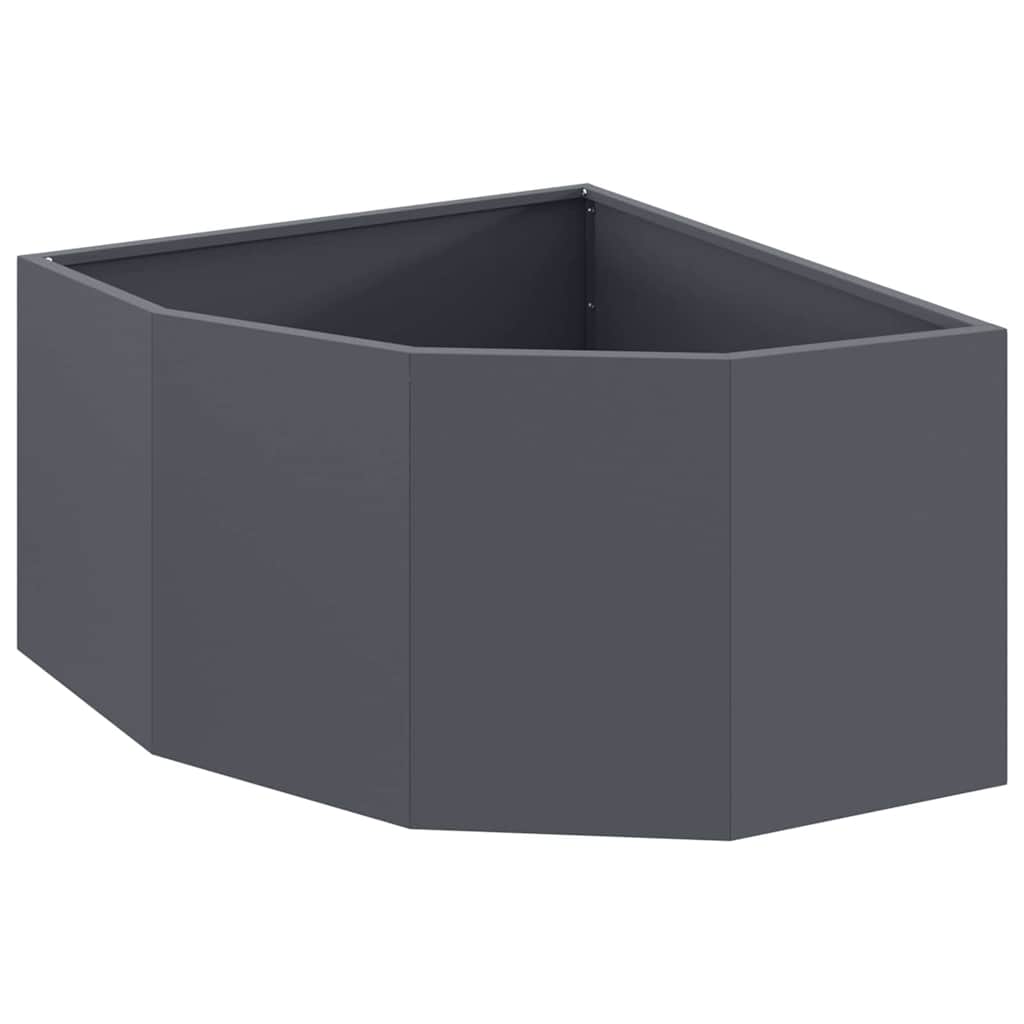 Vaso d'angolo Antracite 60 x 60 x 35 cm Acciaio