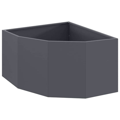 Vaso d'angolo Antracite 60 x 60 x 35 cm Acciaio
