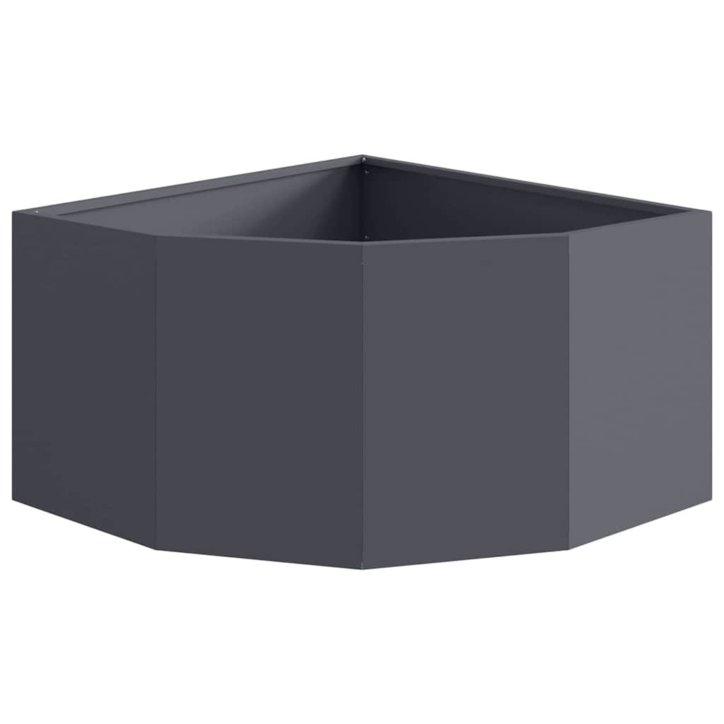 Vaso d'angolo Antracite 60 x 60 x 35 cm Acciaio