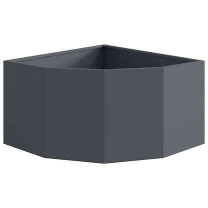 Vaso d'angolo Antracite 60 x 60 x 35 cm Acciaio