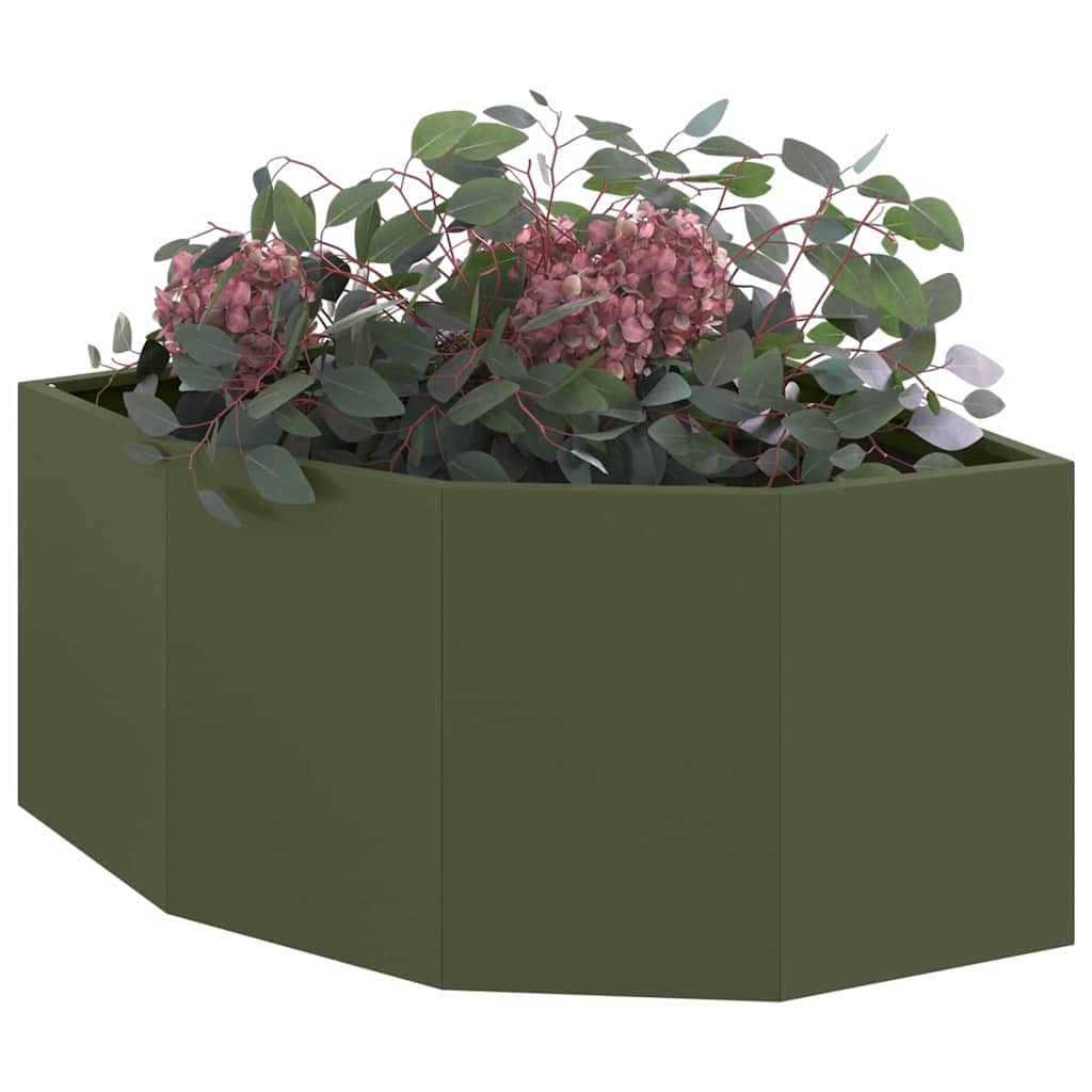 Vaso d'angolo Oliver verde 60 x 60 x 35 cm Acciaio