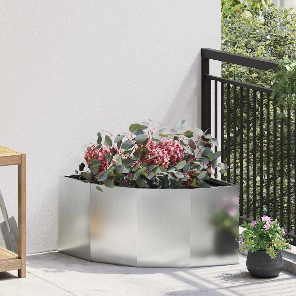 Vaso d'angolo Argento 60 x 60 x 35 cm Acciaio zincato
