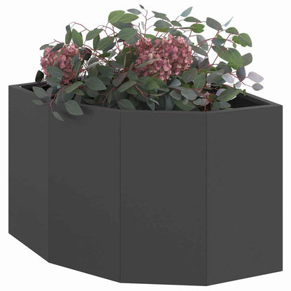 Vaso d'angolo Nero 45 x 45 x 35 cm Acciaio