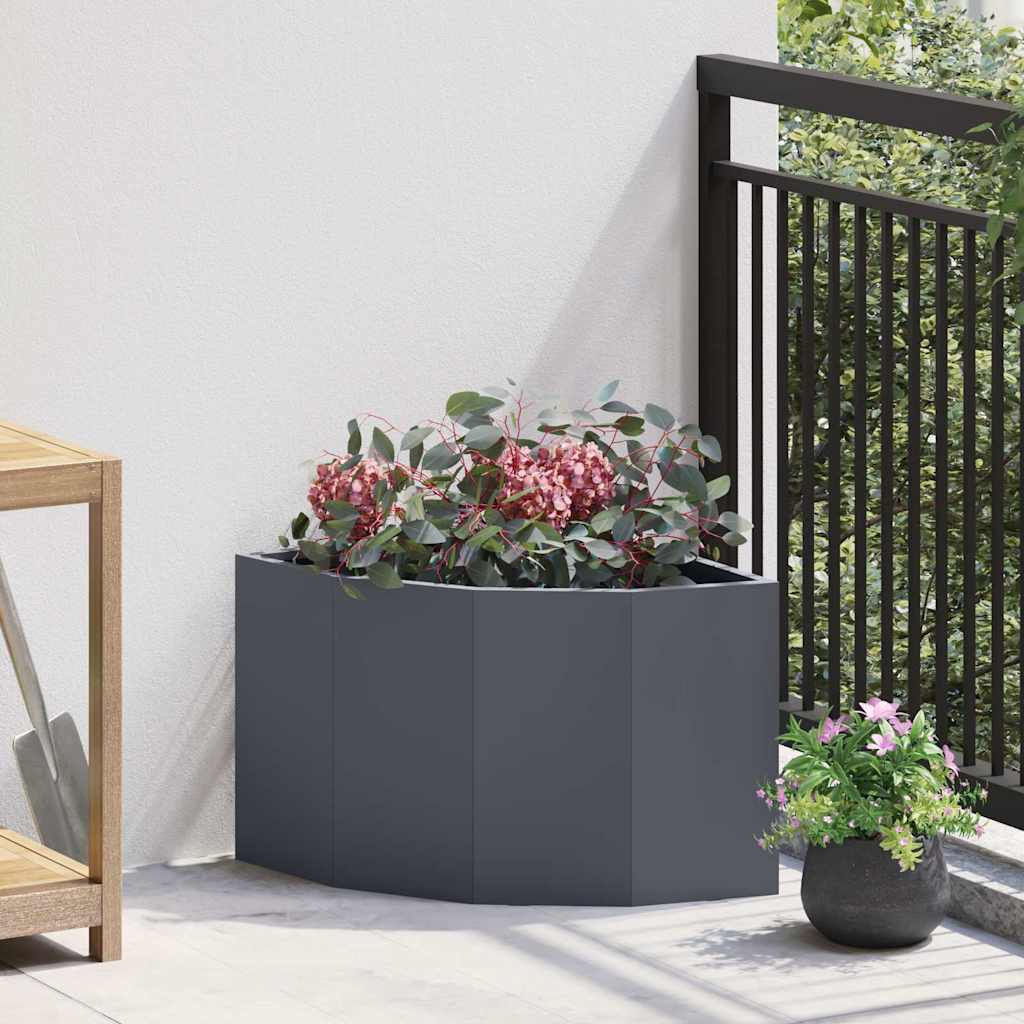 Vaso d'angolo Antracite 45 x 45 x 35 cm Acciaio