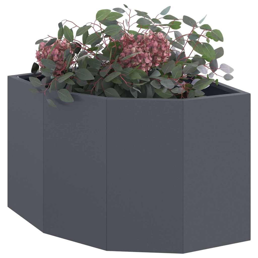 Vaso d'angolo Antracite 45 x 45 x 35 cm Acciaio