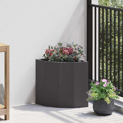 Vaso d'angolo Nero 30 x 30 x 35 cm Acciaio